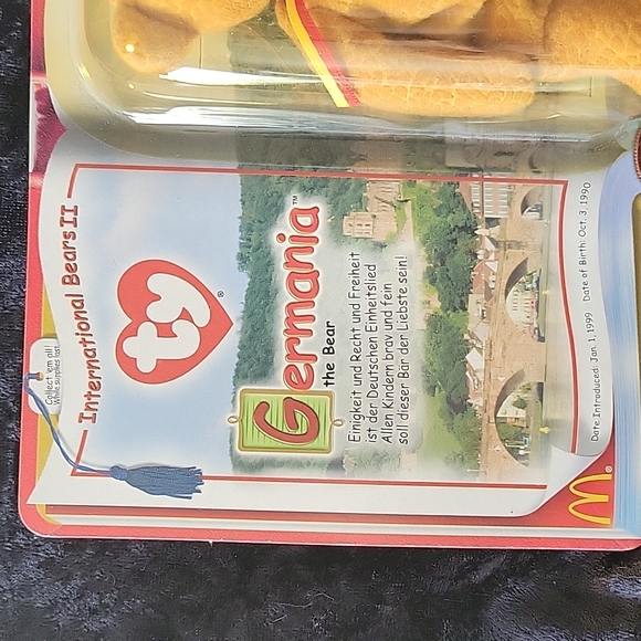 TY 2000 McDonald's International Bears II Teenie Beanie Bears Germania the Bear - Picture 2 of 6